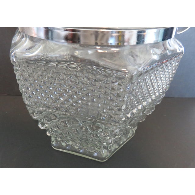 1980s Mid-Century Modern Anchor Hocking Wexford Pattern Glass Ice Bucket or Cookie Jar W/Lid Vintage For Sale In Dallas - Image 6 of 10