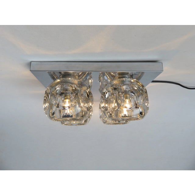 Cubist Chrome & Glass Ceiling or Wall Sconce from Peill & Putzler, 1960s For Sale - Image 4 of 15