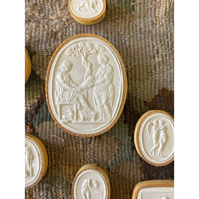 Antique White Antique Italian Grand Tour Plaster Intaglios - Set of 7 (Group #7) For Sale - Image 8 of 12