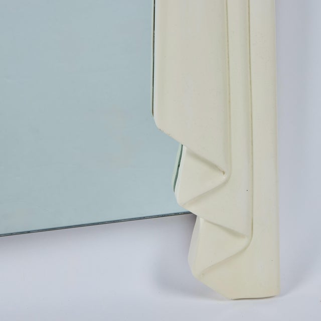 1980s Trompe l'Oeil Carved, Draped and Lacquered Mirror For Sale - Image 5 of 6