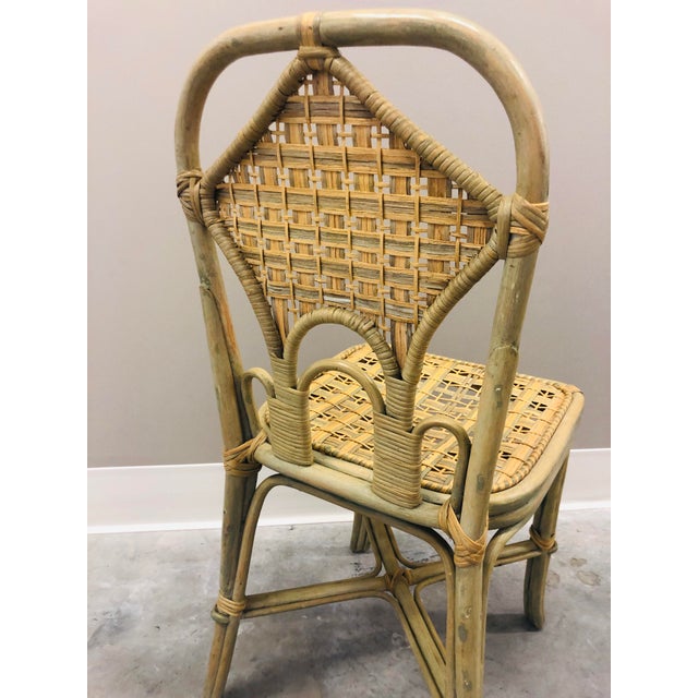 Rattan Wicker High Back Side Chair With Bentwood Chairish