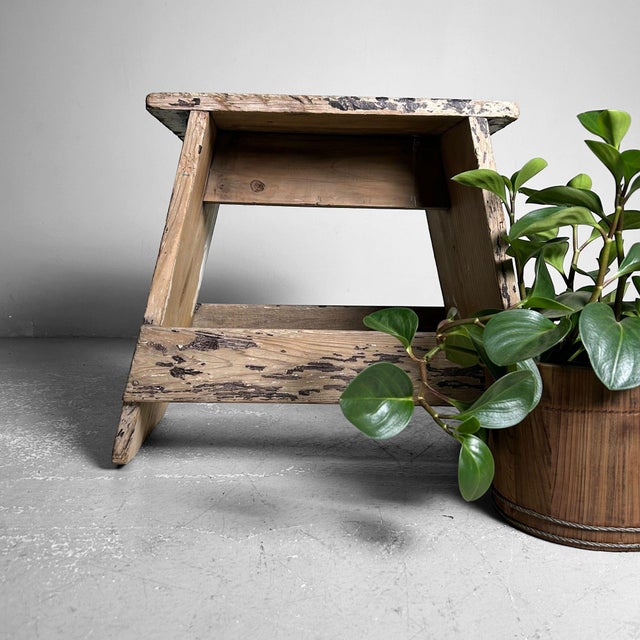 Wood Vintage Wooden Stool, Japan, 1950s For Sale - Image 7 of 14