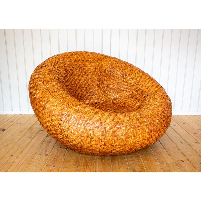 Sculptural French Mushroom Lounge Chairs in Rattan, 1970s, Set of 2 For Sale - Image 6 of 18