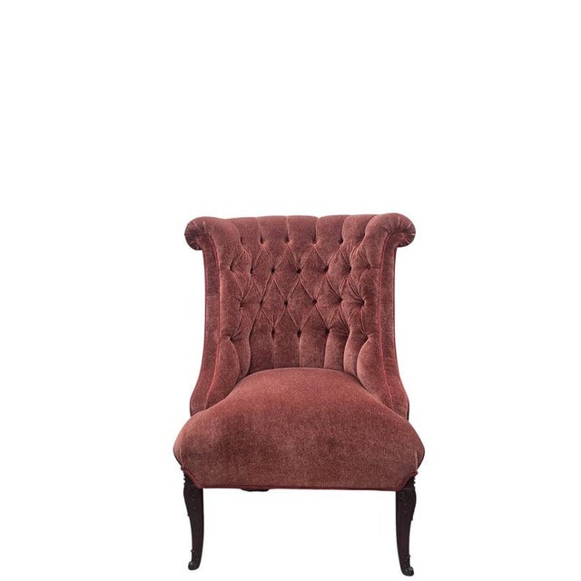 Vintage Queen Anne Style Tufted Wingback Chairs Newly Reupholstered - Pair For Sale - Image 9 of 14