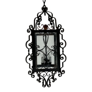 Vintage Forged Iron Itakian Lantern For Sale