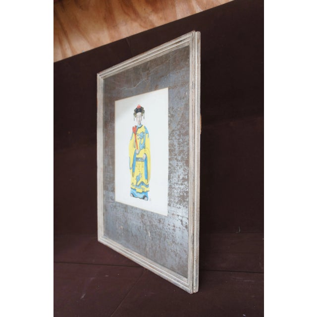 Paint Set of 2 Vintage Jane Gray Chinese Kuan Yen & Chung Li Watercolor Portrait Paintings For Sale - Image 7 of 13