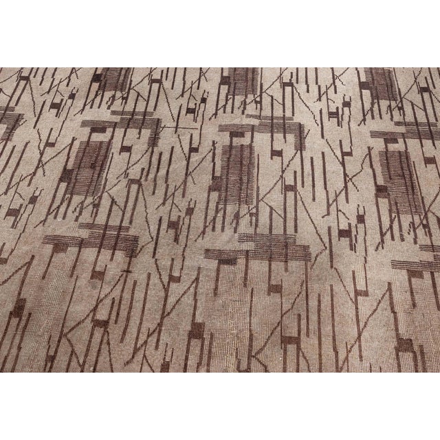 Stone Gray Doris Leslie Blau Art Deco Turkish Carpet by Zeki Müren For Sale - Image 8 of 9
