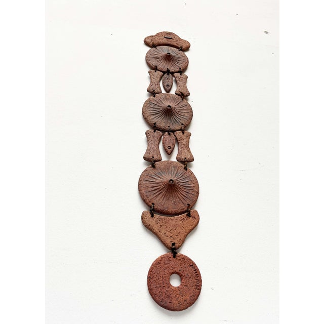 Mid-Century Modern Brutalist Danish Studio Pottery Wall Hanger from Clara Helmich, 1979 For Sale - Image 9 of 18
