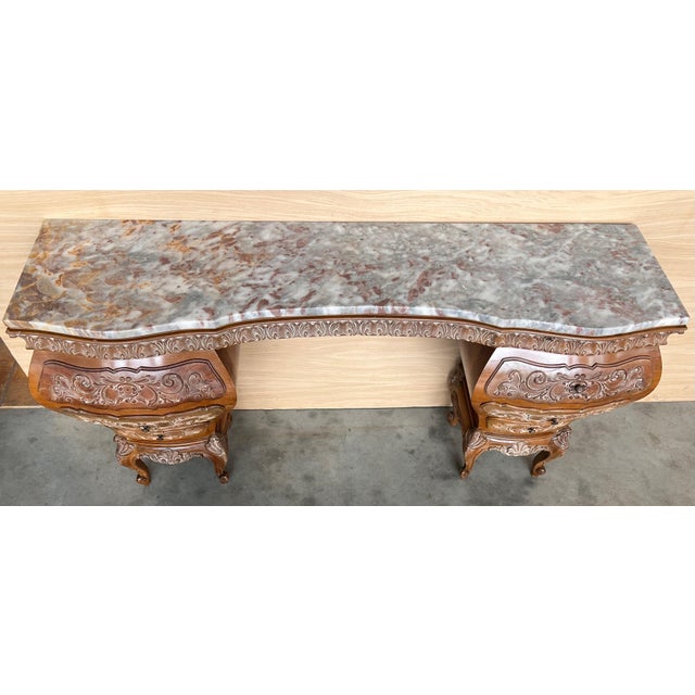 Signed by Mariano Garcia. Early 20th century, antique vanity or entrance console, available entry mirror on a hand carved...