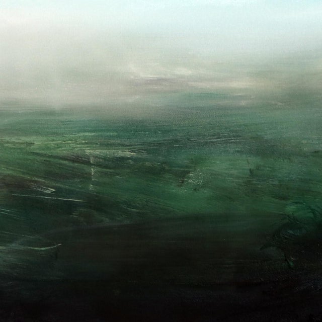 "Sea Mist No.2" - Coastal Abstract Landscape Oil Painting on Canvas For Sale - Image 4 of 8