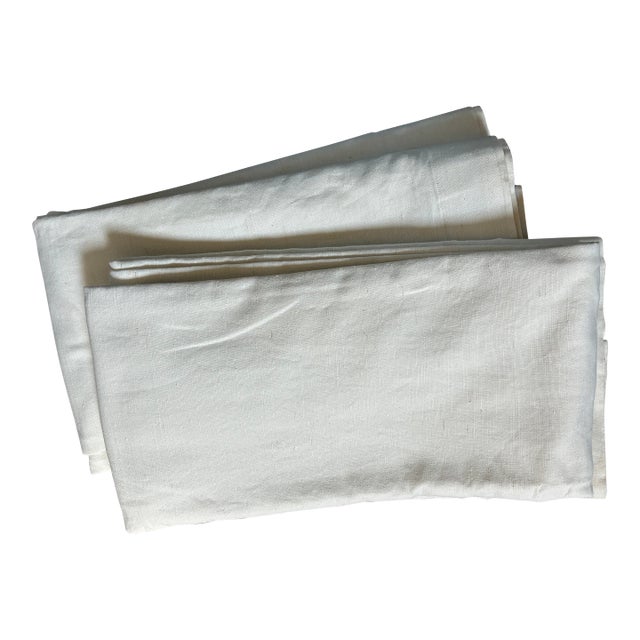 Set/Pair of Vintage French Linen Curtain Panels For Sale