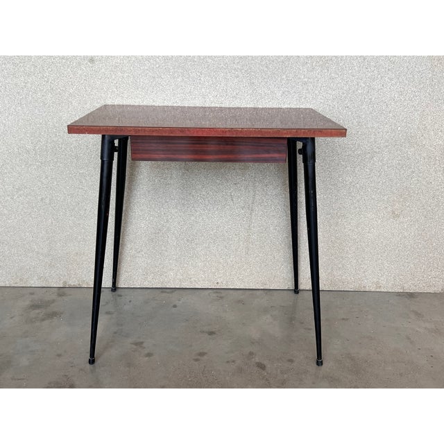 Mid-Century Modern Mid Century Modern School Desk With Drawer and Iron Legs, 8 Pieces Available For Sale - Image 3 of 12