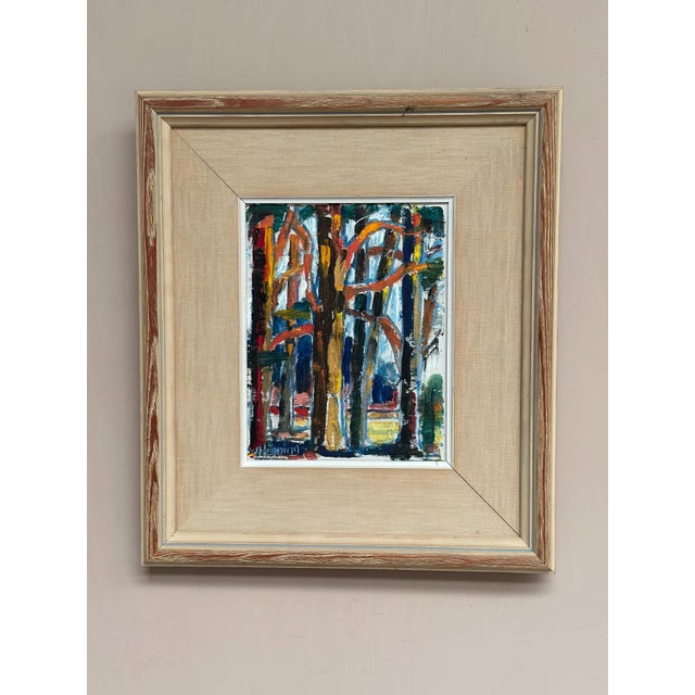 Wilhelm Henning, Tree Trunks, 1950s, Oil Painting on Canvas, Framed For Sale - Image 7 of 18