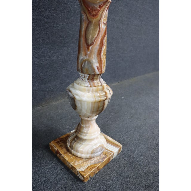 Italian Style Onyx Pedestal With Urn For Sale - Image 9 of 15