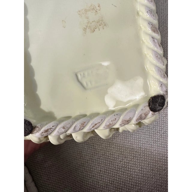 Mid-Century Modern Mid-Century Italian Ceramic Basket For Sale - Image 3 of 4