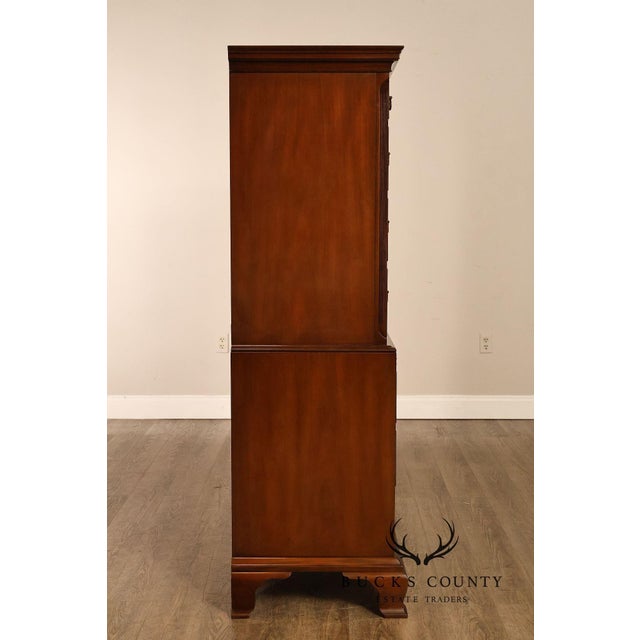 Kittinger Kittinger Mahogany 10 Drawer Chippendale Style Chest-on-Chest Tall Dresser For Sale - Image 4 of 18