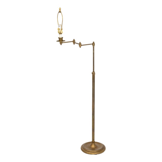 Modern Brass Swing-Arm Floor Lamp For Sale