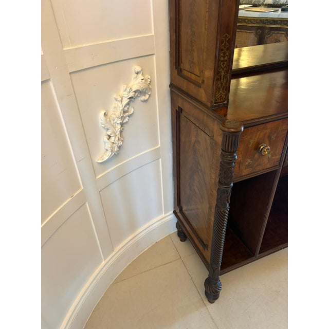 Brown Antique Regency Open Bookcase in Rosewood with Brass Inlaid, 1820 For Sale - Image 8 of 18