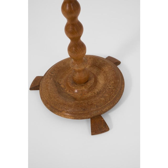 Wood Scandinavian Pedestal Stand in Oak with Turned Column, 1950s For Sale - Image 7 of 9