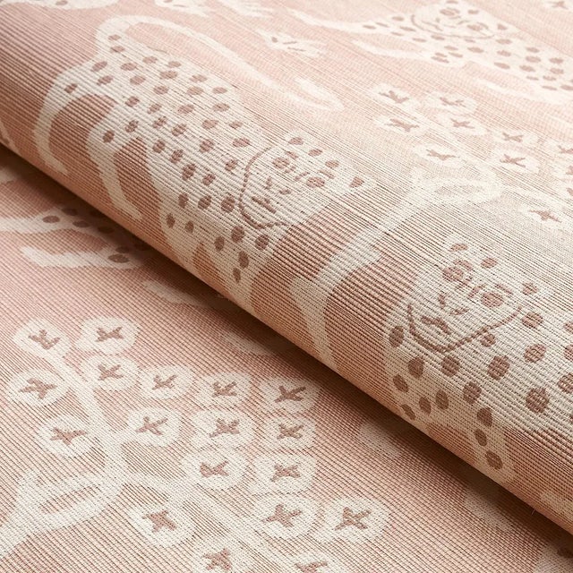 Schumacher SAMPLE - Schumacher Woodland Leopard Sisal Wallpaper In Petal For Sale - Image 4 of 4