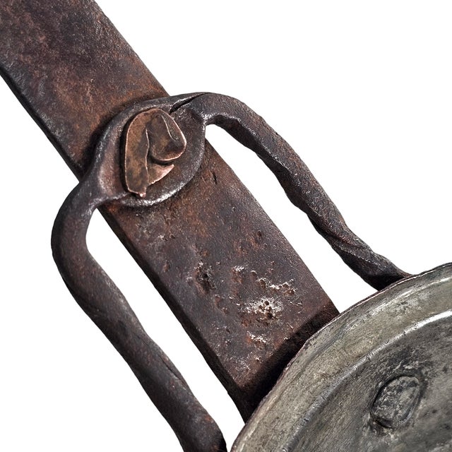 Antique Hand-Forged Copper & Iron Tinned Hearth Ladle (Circa 1850–1900) For Sale - Image 10 of 12