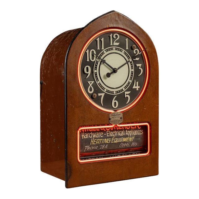 Vintage Telechron Neon Advertising Clock For Sale