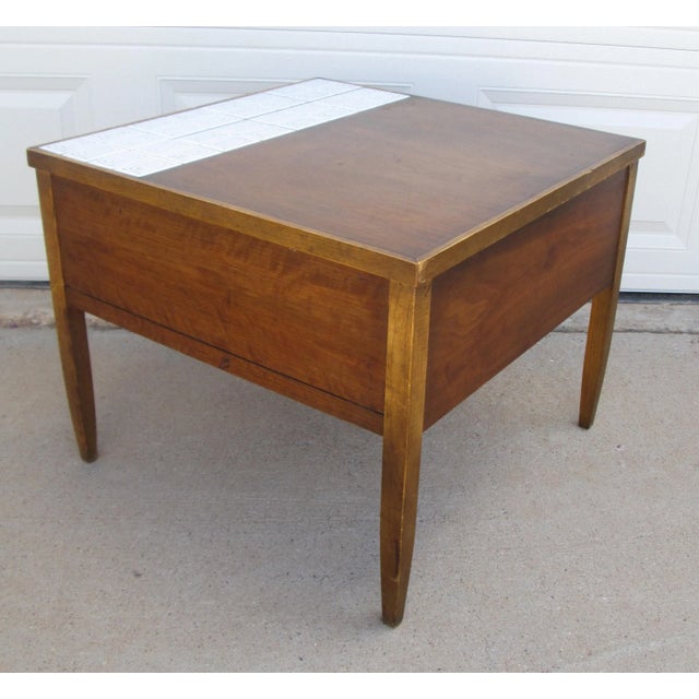 1960s 1960s Lane Cosmopolitan Virginia Maid End Table Side Table Tile Top For Sale - Image 5 of 12
