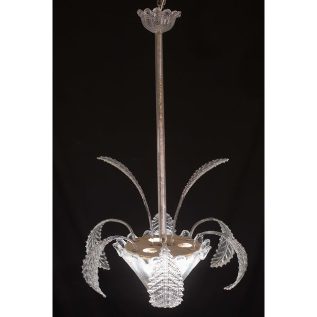 Art Deco Art Decò, Barovier & Toso Chandelier, Murano Glass, 1950s For Sale - Image 3 of 12
