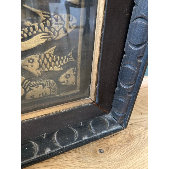 Gold Vintage Handcrafted Leather Dragon Boat Wall Hanging For Sale - Image 8 of 12