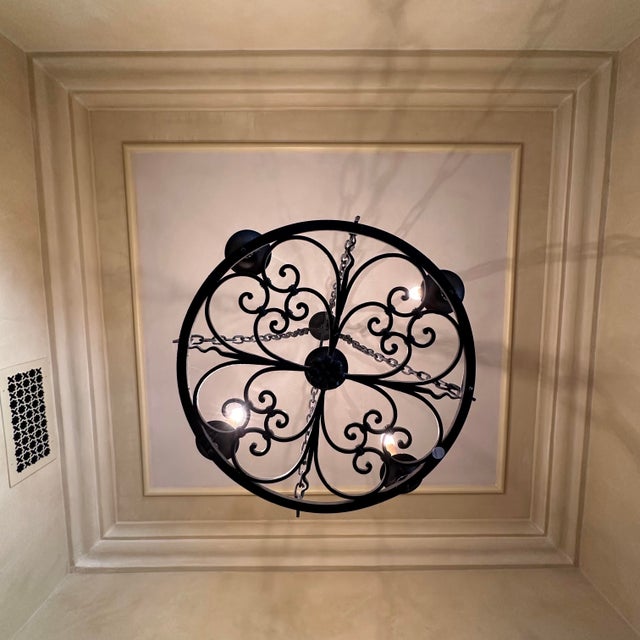 Gothic Mid 20th Century Spanish Colonial Pendant With 5 Lights For Sale - Image 3 of 10