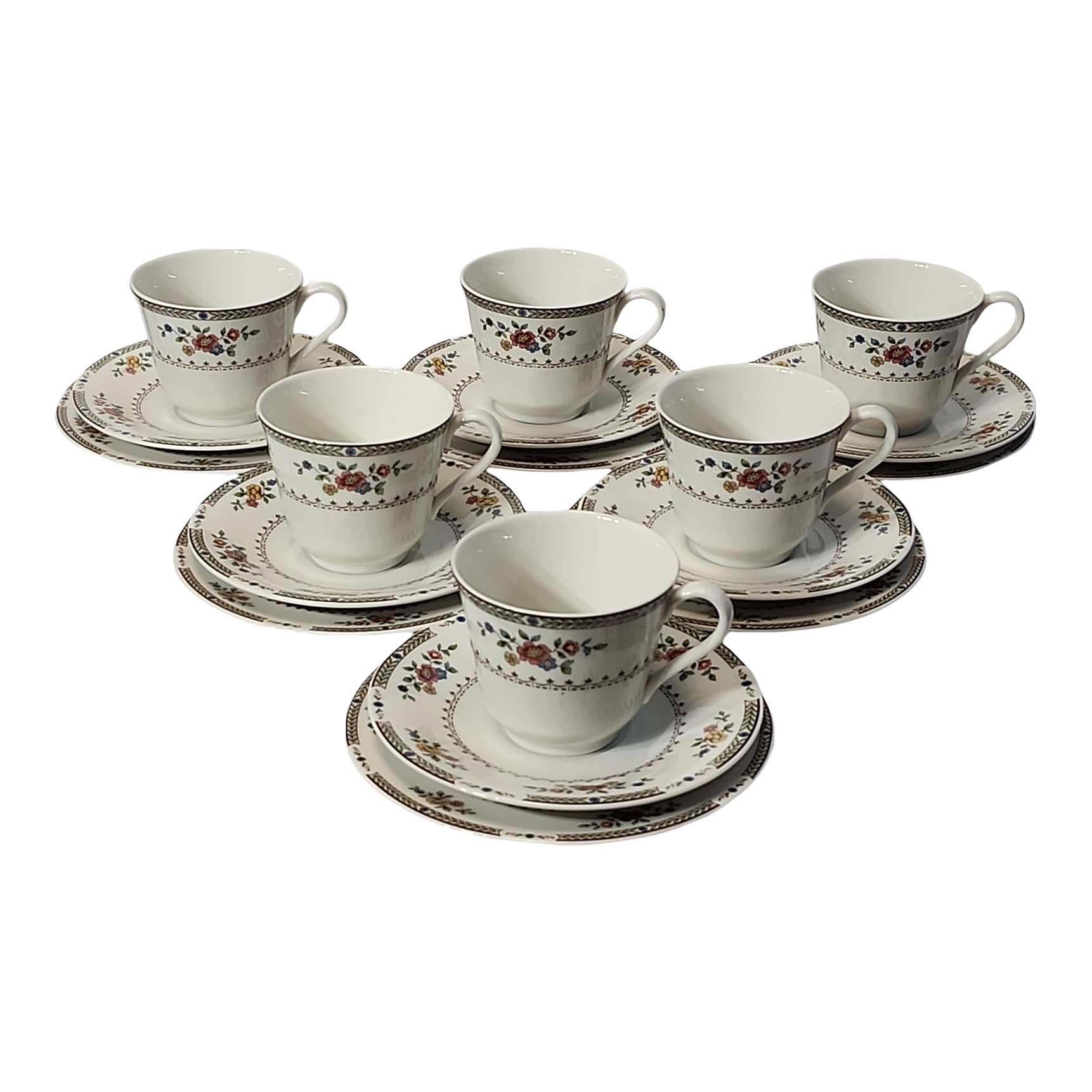 1976 Royal Doulton Kingswood Tea Set Trios - 6 Sets- 18 Pieces