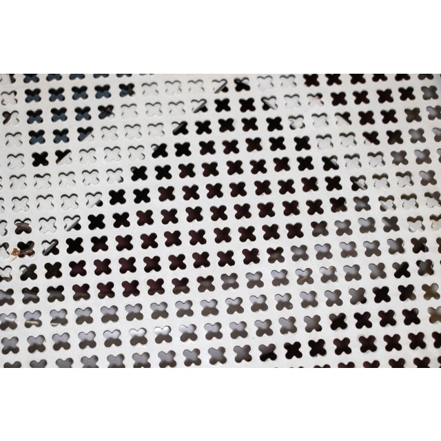 Metal Round Perforated Backlit Mirror in the style of Mathieu Mategot, France, 1950s For Sale - Image 7 of 11