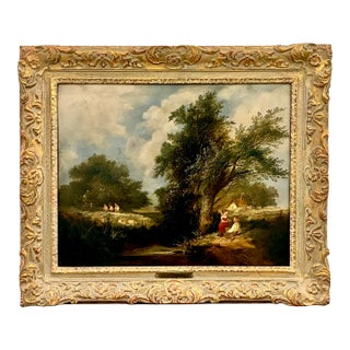 A 19th-Century English Country Scene by Edward Charles Williams (1807–1881) For Sale