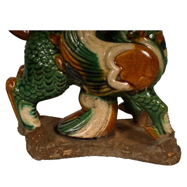 Mid 20th Century Vintage Chinese Ceramic Glaze KiLim Statuary - a Pair For Sale - Image 5 of 9