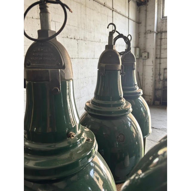 Large Vintage Industrial Factory Light by Simplex, 1940s For Sale - Image 9 of 11