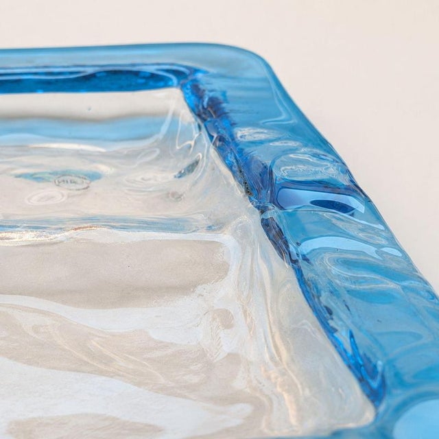 Centerpiece Tray in Blue Murano Glass from Venini, 1970s For Sale - Image 6 of 9