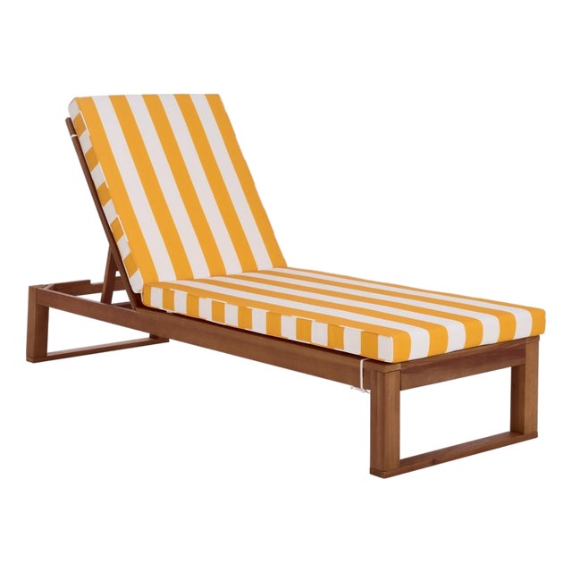 Sophie Chaise Lounge, Natural/Yellow Stripe For Sale