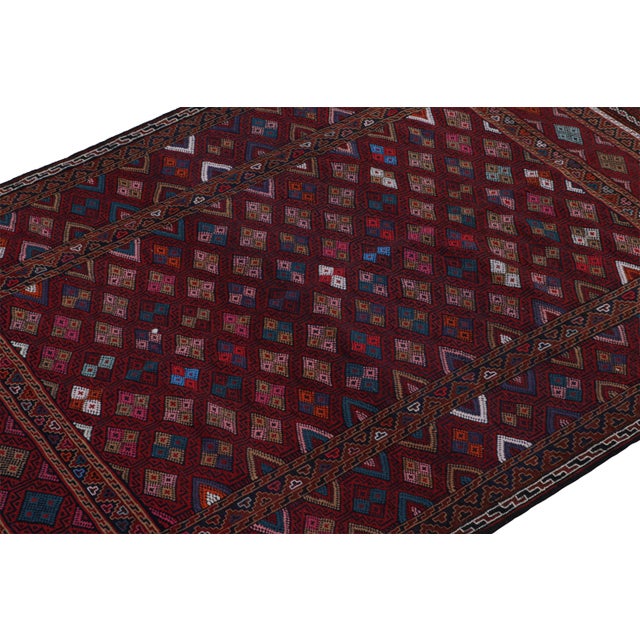 Rug & Kilim 1950s Vintage Baluch Tribal Kilim in Red With Geometric Patterns, From Rug & Kilim For Sale - Image 4 of 7
