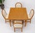 Animal Skin Leather Basket Weave Wicker Style Square Dining Room Table 4 Chairs Glass Top For Sale - Image 7 of 18