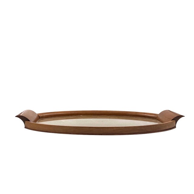 Mid-Century Modern Mid-Century Wood and Brass Tray, Italy 1950s For Sale - Image 3 of 12