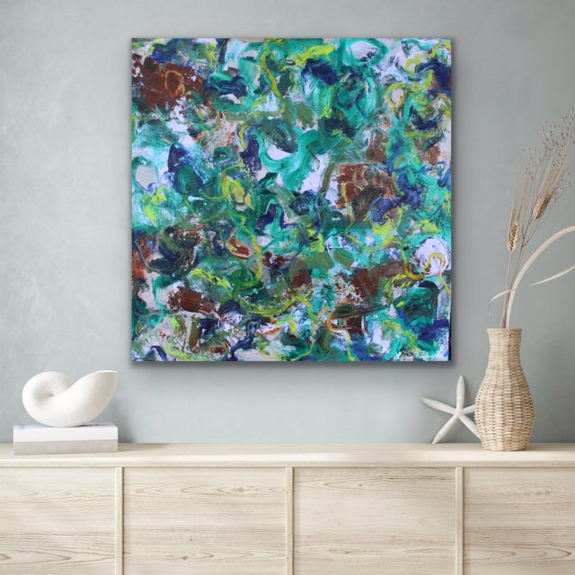 Take a Walk With Me *Original Abstract Oil Painting by Lisa Finlayson For Sale - Image 4 of 5