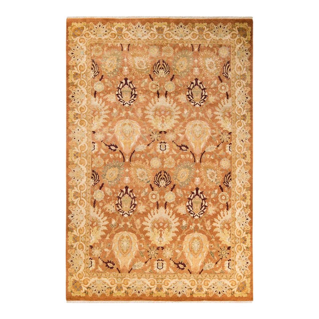 Vintage Traditional Hand Knotted Wool Area Rug, Bronze - 6'2" X 9'5" For Sale