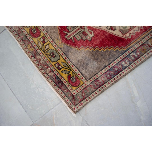 Red 1970s Hand Knotted Door Mat, Entryway Rug, Bath Mat, Kitchen Decor, Rug, Turkish Rug, Laundry Room Decor- 1'9" X 3' For Sale - Image 8 of 10