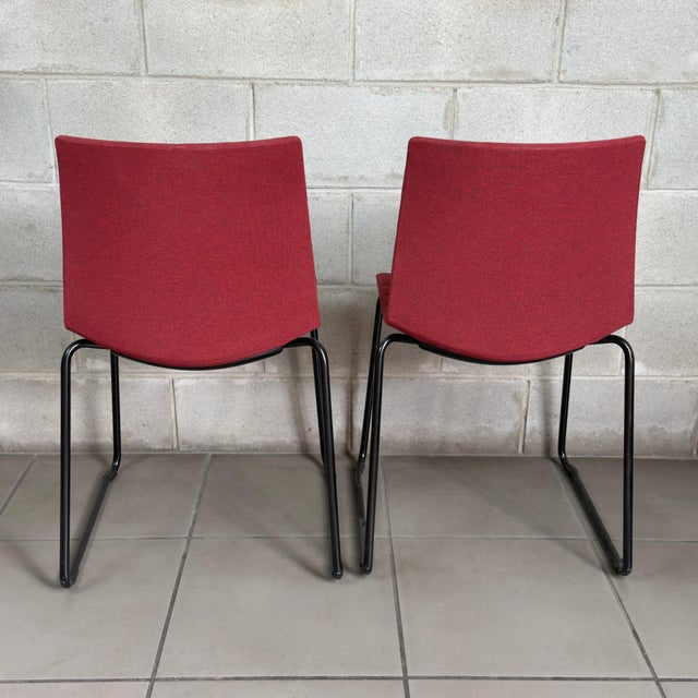 Gaber Kanvas Chairs by Stefano Sandonà in Metal and Red Fabric, 2000s, Set of 2 For Sale - Image 4 of 13