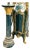Victorian Style Display Pedestal With Emerald Finish & Gilded Ornamentation For Sale