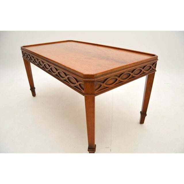 Wood Vintage Georgian Style Coffee Table in Yew Wood, 1950 For Sale - Image 7 of 8