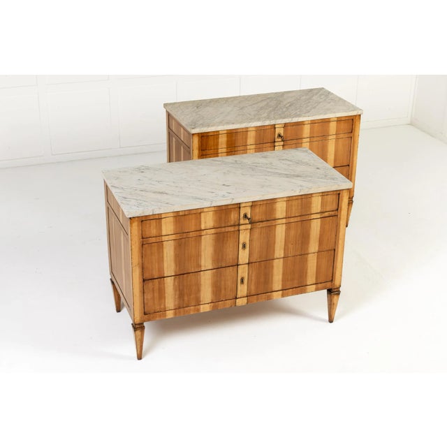 Pair of 19th Century Italian Fruitwood Chest of Drawers A Pair of Early 19th Century Italian Fruitwood Chest of Drawers...