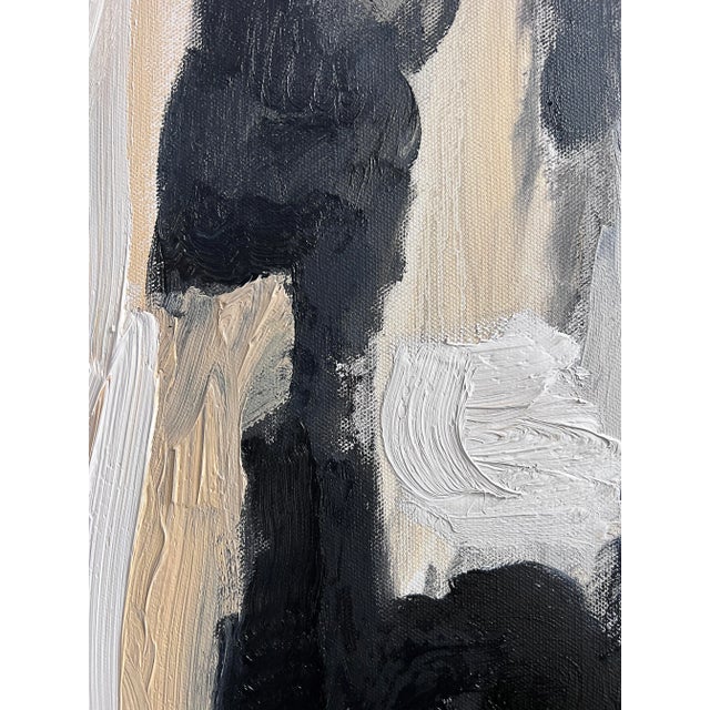 "Found My Way" is a bold, monochromatic abstract oil painting by contemporary artist Monica Shulman. This thickly layered,...