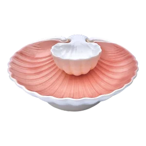 Vintage Fitz and Floyd Pink Shell Form Serving Platter