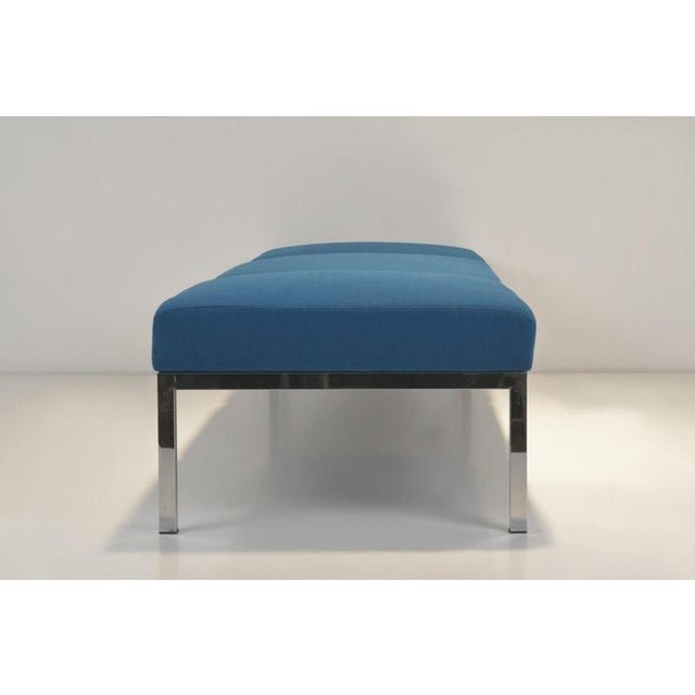Square Chrome-Plated Steel Tube Factory Bench by Walter Knoll, Germany, 1969 For Sale - Image 3 of 12